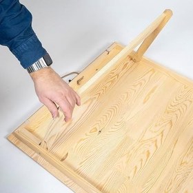 Resim pratikoutdoor Katlanır Sabit Ayaklı Kamp, Piknik ve Bahçe Masası 70x120 cm - Ham Naturel Renk 
