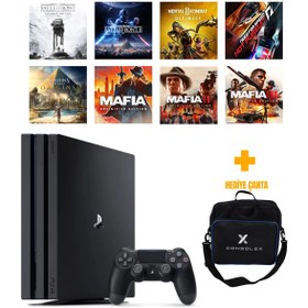 Resim Sony PlayStation 4 Pro 1TB + 8 Dijital Oyun + Tek Kol + ConsoleX Çanta (Yenilenmiş) 
