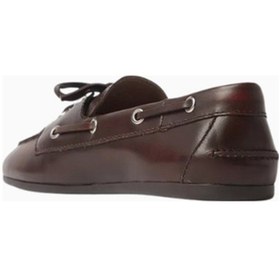Resim Camper Jeffrey Campbell Boast Kahverengi Yıkamalı Deri, Bağcıklı Kadın Loafer Ayakkabı 