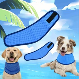Resim Köpekler ve Kediler için Mavi Pet Soğutma Yeleği - Ayarlanabilir Askı ile Mesh Ventilasyon, Yaz Güneş Koruma, Tüm Boyutlar için Nefes Alabilir ve Rahat, Köpekler için Soğutma Yeleği, Mesh Görünüm Paneli 