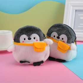 Resim Sevimli Penguen Bozuk Para Cüzdanı, Unisex Çizgi Film Küçük Cüzdan Saklama Çantası Hediye Çantası 
