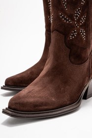 Resim Ataköy Ayakkabı KADIN DERİ WESTERN ÇİZME KAHVE SUET 