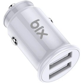 Resim Bix Bxaa12w 12w Çift Usb-a Portlu Araç Şarj Aleti İphone Android Uyumlu Mini Araç İçi Şarj Cihazı Beyaz 