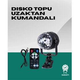 Resim Hsc Bilişim 7 Farklı Aydınlatma Modu ve Ses Sensörlü Disko Topu Lambası 