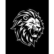 Resim Black And White Lion Büyük Sırt Patch Yama 