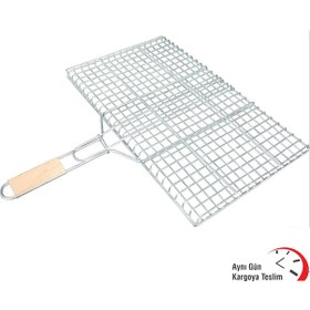 Resim Ahşap Saplı Mangal Teli Et-Balık Izgarası 25 Cm x 40 Cm N11.55 