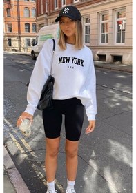 Resim Elif İç Giyim Unisex Ny Nakışlı Siyah Beyaz Kep Şapka Siyah - Beyaz 