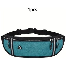 Resim Elmpaly Kadın Spor Bel Çantası Peacock Blue 41x11cm Gece Reflektif Tavuskuşu Mavisi 