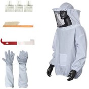 Resim Leezsing "profesyonel Arıcılık Seti: Arı Kıyafeti, Eldiven, Fırça, Çerçeve Aracı Ve 3 Adet Ana Arı Yakalama Aparatı" Beyaz 