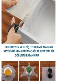 Resim 45 Cm X 5 Metre Kaymaz Dolap Içi Çekmece Raf Örtüsü Kaydırmaz Raf Örtüsü Çok Renkli 