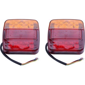 Resim 4x 12V LED Arka Işıklar Durdurma Göstergesi Tekne Araba Römorku Kamyonu Su Geçirmez Sinyal (Yurt Dışından) 