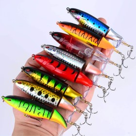 Resim 1 Adet Balık Yemi - Hızlı Titreşimli Yüzme Wobber, Ot Koruma Deliği, Metalik Kaplama - Levrek, Turna, Alabalık ve Walleye için - Tatlısu & Tuzlu Su Balıkçılığına Uygun - Olta İpleriyle Uyumlu, Üstten Av Cazibesi, Gerçekçi Balık Deseni, Canlı Renkli Bitiş 