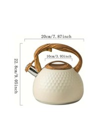Resim Valkyrie Modern Tasarım Düdüklü Kettle 3l Paslanmaz Çelik Ergonomik Su Isıtıcı Çaydanlık Islıklı Krem 