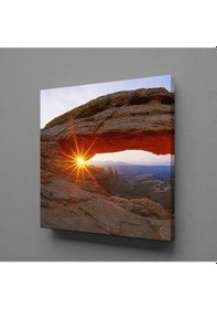 Resim Kaya Arasında Güneş Kanvas Tablo 200x200cm 