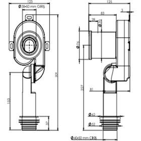 Resim Boden 50/40 mm Yatay Düşey Fonksiyonlu Pisuar Sifonu 