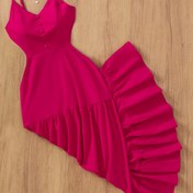 Resim Kadınların Fuchsia Kolsuz Midi Elbisesi V-Yaka ve Ruched Detaylı - Tatil ve Günlük Giyim için Mükemmel, Günlük Giyim|Tatil Elbisesi|Ruched Detaylı 