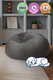 Resim Mobidu Soft Plum Armut Koltuk – Fitilli Kadife - 5 Yıl Garanti - Gri 