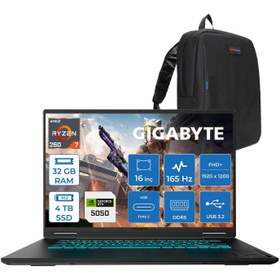 Resim Gigabyte Gaming A16-3TH Amd Ryzen 7 260 32GB DDR5 4TB SSD RTX5050 Gddr7 8GB Freedos Mux Switch 16'' IPS Wuxga (1920X1200) 165HZ 300NİTS K3TR893SDF15 