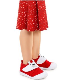 Resim Kiko Kids Winni Cırtlı Kız Bebek İlk Adım Panduf Ayakkabı Kırmızı 