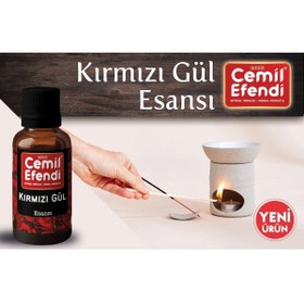 Resim Cemil Efendi Kırmızı Gül 10ml Esansiyel Uçucu Buhurdanlık Koku Yağı Yağı Difüzör Esansı Hobi Esans Oda Kokusu 