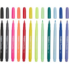 Resim Ooly Fabric Doodlers 12’li Kumaş Boya Kalemi - Ana Renkler / 6 YAŞ VE ÜZERİ 