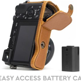 Resim MegaGear Sony Alpha A6300, A6000 (tek Dip) Deri Fotoğraf Makinesi Kılıfı 