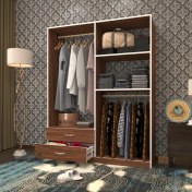 Resim Kenzlife giysi dolabı şemsettin 175*120*40 cvz gardırop 2 çekmeceli 