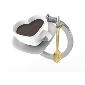 Resim Kalp Kahve Fincanı Anahtalık 