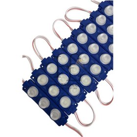 Resim 12 Volt 3 Lü Lensli 3 Watt 3030 Reklamcı Modül Led Turkuaz 10 Adet 