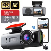 Resim Qifit 4K Otomobil Güvenlik Ön ve Arka Kamerası Uygulamalı G-Sensör Park Halinde Otomatik Kayıt Sensörü 