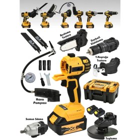 Resim Germany Steel Muhteşem 6'lı Set 598VF Taşlama Somun Sıkma Tilki Kuyruğu Dal Budama Akülü Vidalama Hava 