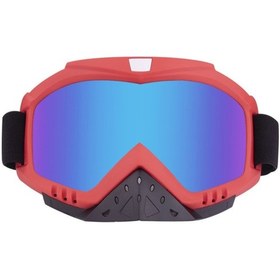 Resim Ranyeek Kask İçin Offroad Motosiklet Gözlüğü - Kırılma Dayanıklı Pc Lensli, Toz Ve Rüzgar Koruyucu, 7 Renk Seçeneği Kırmızı Çerçeve Renkli Cam 