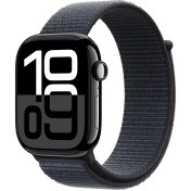 Resim Apple Watch Series 10 GPS 42mm Simsiyah Alüminyum Kasa Ink Spor Band MWWG3TU/A 