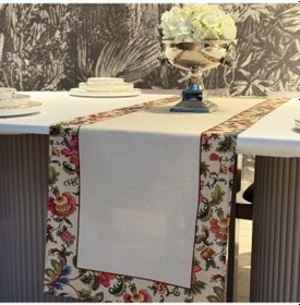 Resim Keten Hürrem Desen Runner 40x140 Cm Çok Renkli 