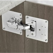 Resim Flybuy 2 Adet Delikli Menteşe Tamir Plakası, Vidalı Dolap Menteşe Onarım Plakası, Paslanmaz Çelik Menteşe Montaj Takımı Diğer 