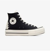 Resim Converse Chuck Taylor All Star Crafted Laces Lift Kadın Siyah Platform Sneaker A12552c Siyah 