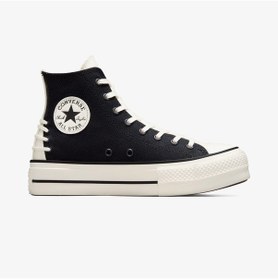 Resim Converse Chuck Taylor All Star Crafted Laces Lift Kadın Siyah Platform Sneaker A12552c Siyah 
