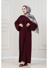 Resim Sevitli Bağlamalı Maria Elbise-bordo-5339 Bordo 