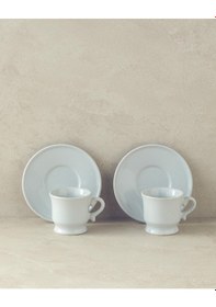 Resim Elite Seramik 4 Parça 2 Kişilik Kahve Fincan Takımı Gri 