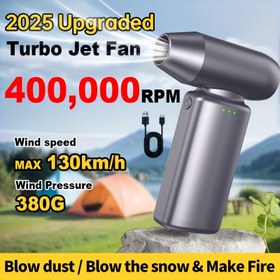 Resim 400.000 RPM Bahçe, Çim ve Bahçecilik için Soğutma Turbo Jet Fanı > Kar Temizleme Aracı > Taşınabilir Turbojet Üfleyici - USB Yüksek Hızlı Turbin Fanı, Kişisel Soğutucu Fan, Araç Kurutma, Temizlik, Kamp Ateşleme vb. İçin Uygun, Kompakt ve Hafif 