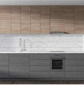 Resim Mutfak Tezgah Arası Folyo Fayans Kaplama Folyosu Beyaz Ahşap Tahta Doku 