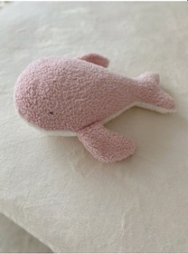 Resim Sevimli Balina Bebek Çocuk Uyku Arkadaşı Pembe/beyaz 38 Cm 