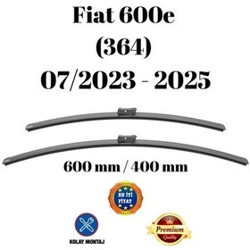 Resim Fiat 600e 364 2023 2024 2025 Uyumlu Ön Cam Silecek Süpürgesi Takımı 600/400mm Silbak Sb2416c 