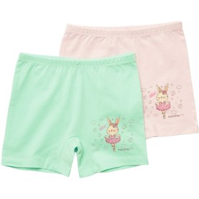 Resim Natuline 2'li Kız Çocuk Likralı Boxer - Pembe Yeşil / 7-8 Yaş 