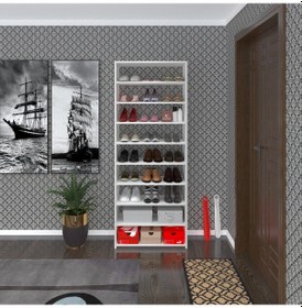 Resim Kenzlife Ayakkabılık Goya Byz 180 70 30 Arkalıksız Ayakkabı Ofis Dolabı İki Bölme 