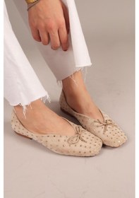 Resim Botrop Fiyonklu Süet Babet Bej-8300 Bej 