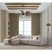 Resim S Home Design Concept Molly Köşe Koltuk Sol Köşe, Yönsüz Kadife Kırık Beyaz 290x185 cm 