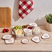 Resim Aryıldız Bird Red 15 Parça Tepsili Oval Kahvaltılık 