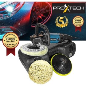 Resim Proxtech Profesyonel 6 Kademeli Devirli Koltuk Yıkama Zımpara Pasta Cila Polisaj Makinesi 