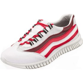 Resim Costo Shoes 45 - 46 - 47 - 48 -49 - 50 Amex Beyaz Büyük Numara Dana Derisi Rahat Geniş Kalıp Erkek Vip Spor Ayakkabı 